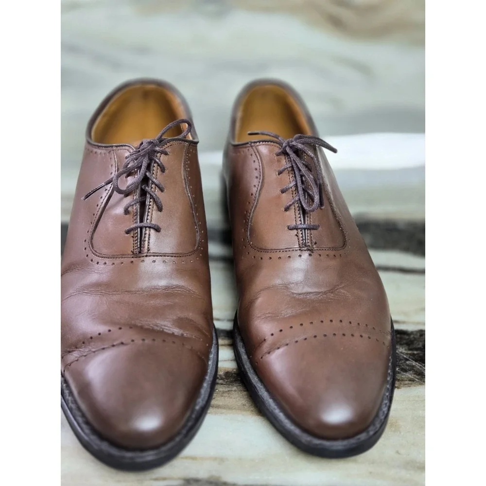 Allen Edmonds Port Washington Cap Toe 9.5‎ 3E Casual Preppy Travel Work Office